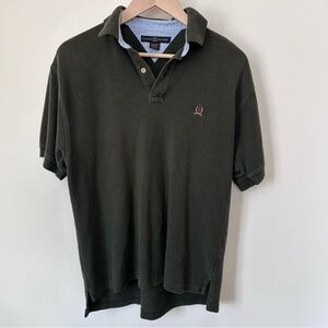 Vintage Tommy Hilfiger Olive Green Men’s Polo with Embroidered Crest